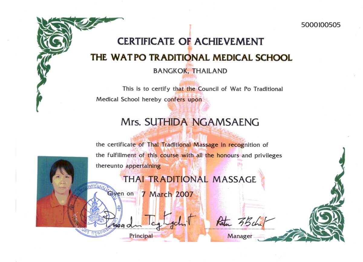 What Po Thai Massage Zertifikat Suthida Binder What Po Thai Massage Zertifikat Suthida Binder