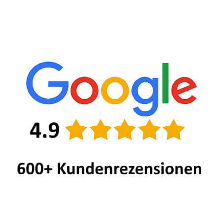 Google overall Rating Batch Google overall Rating Batch - 4.9 Sterne über 600 Bewertungen für zwei Standorte